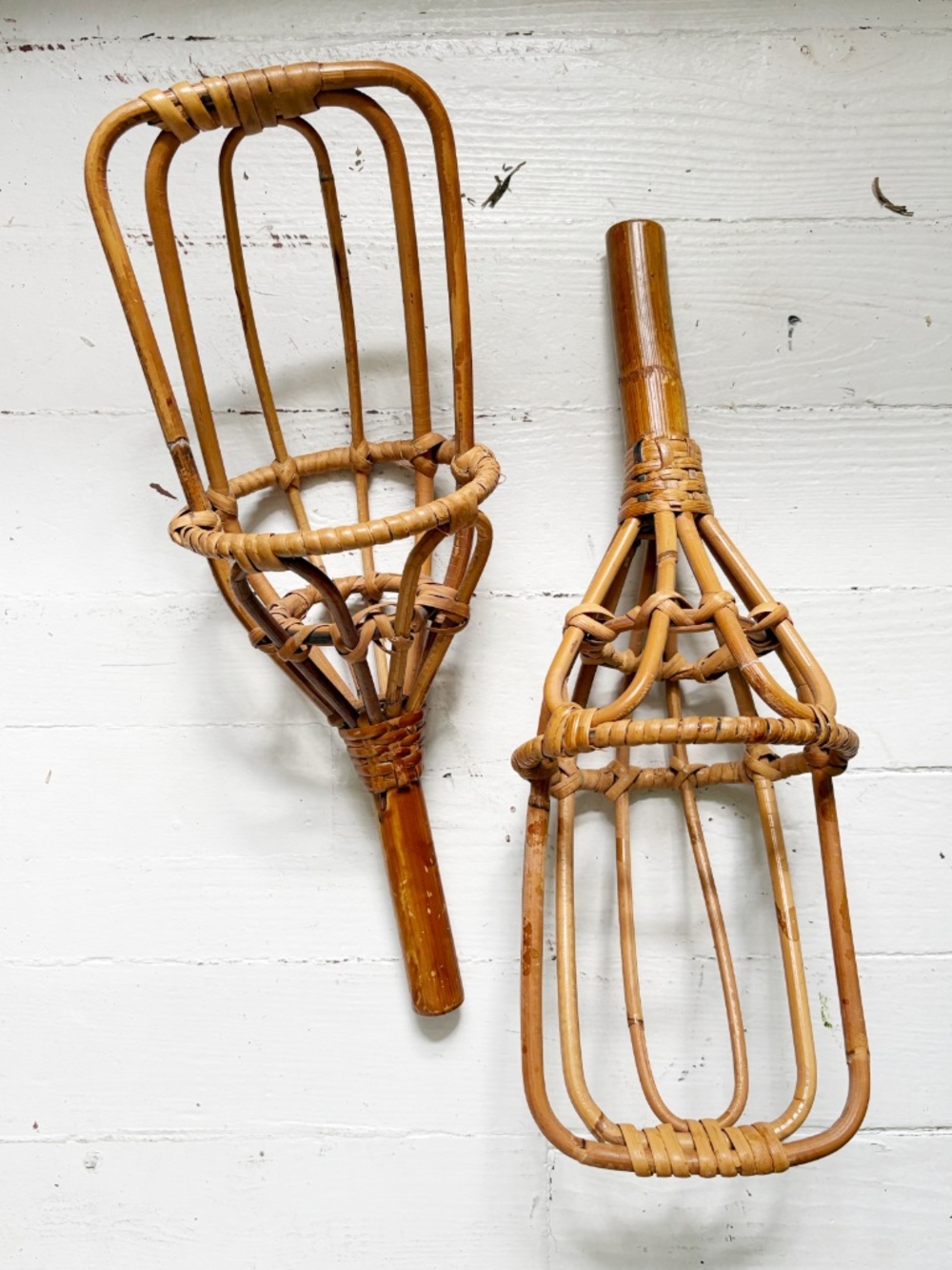 Vintage Bamboo Ball Toss Game Scoops